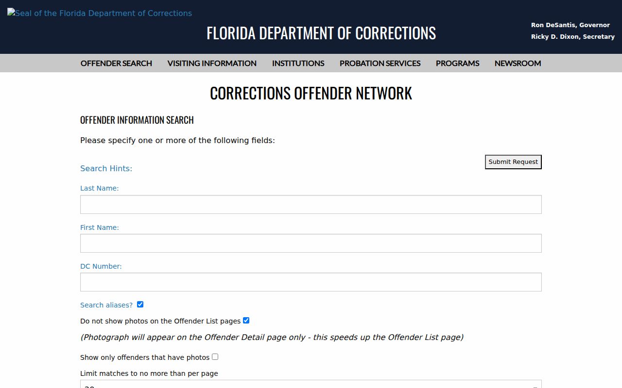 Lee County criminal history Florida corrections search