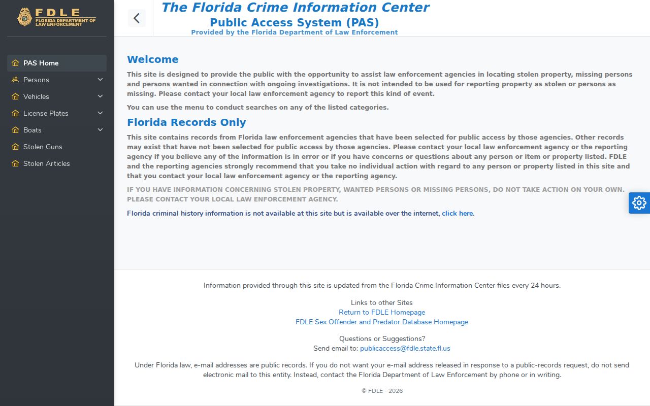FDLE wanted person search compared with a Lee County sex offender check