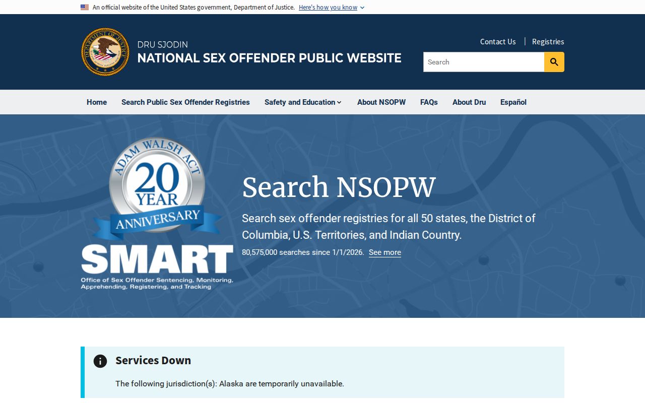 National search used with a Lee County sex offender check