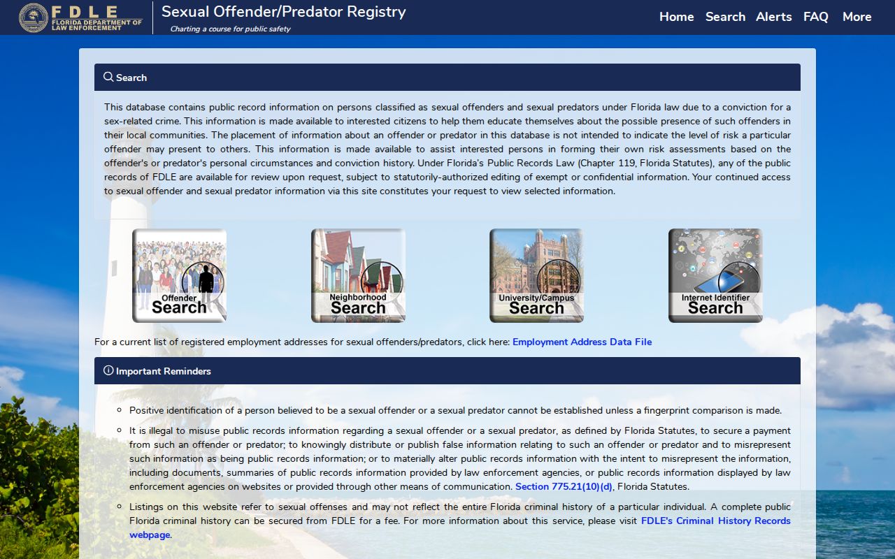 Lee County sex offender registry search fields